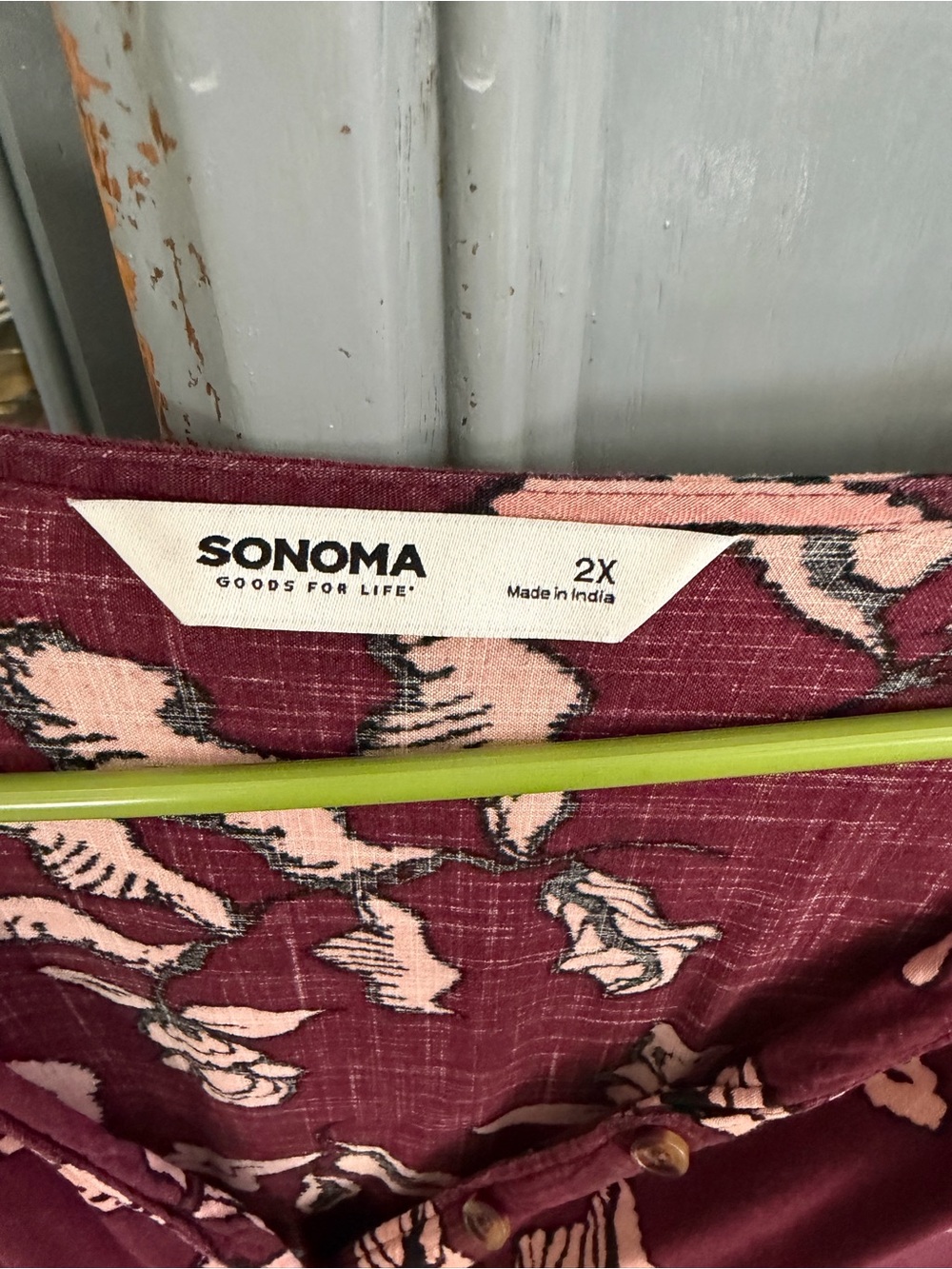 Sonoma Burgundy Floral Maxi Dress with Pink Accent - Picture 2 of 5